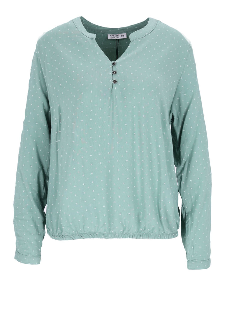 Splash of Color Karo-Bluse