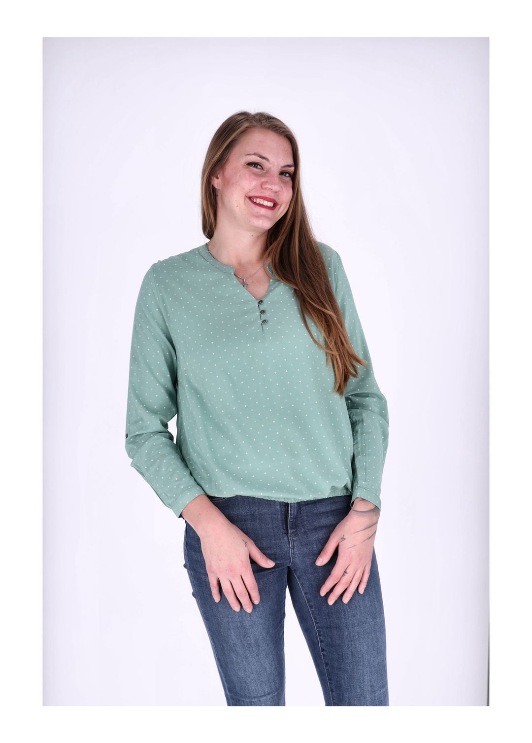Splash of Color Karo-Bluse
