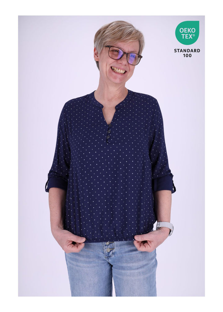 Splash of Color Karo-Bluse