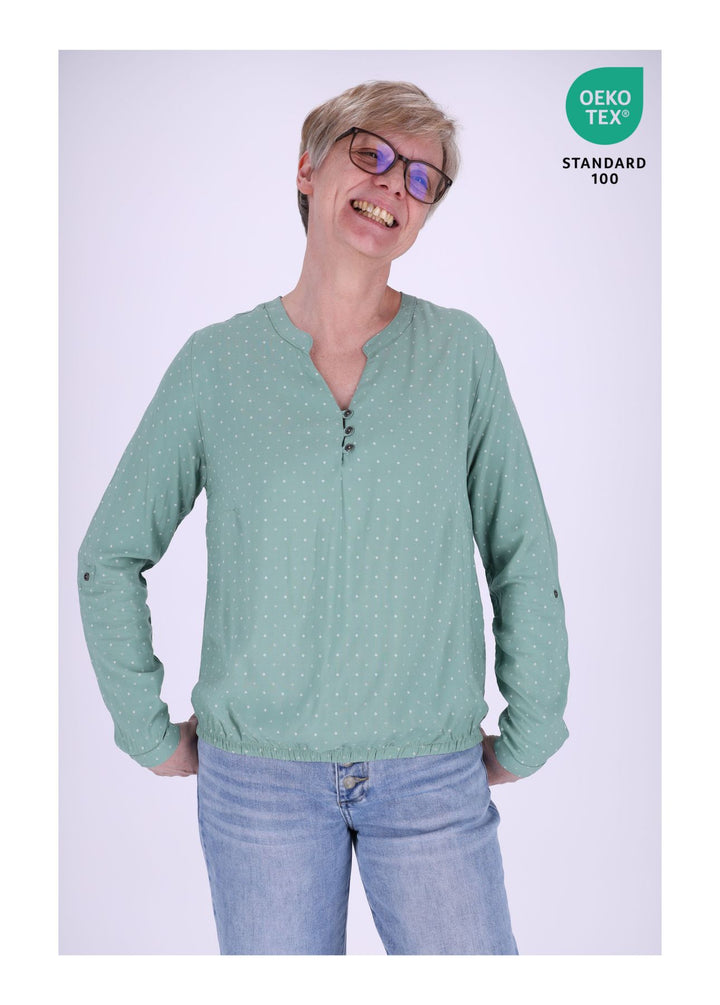 Splash of Color Karo-Bluse