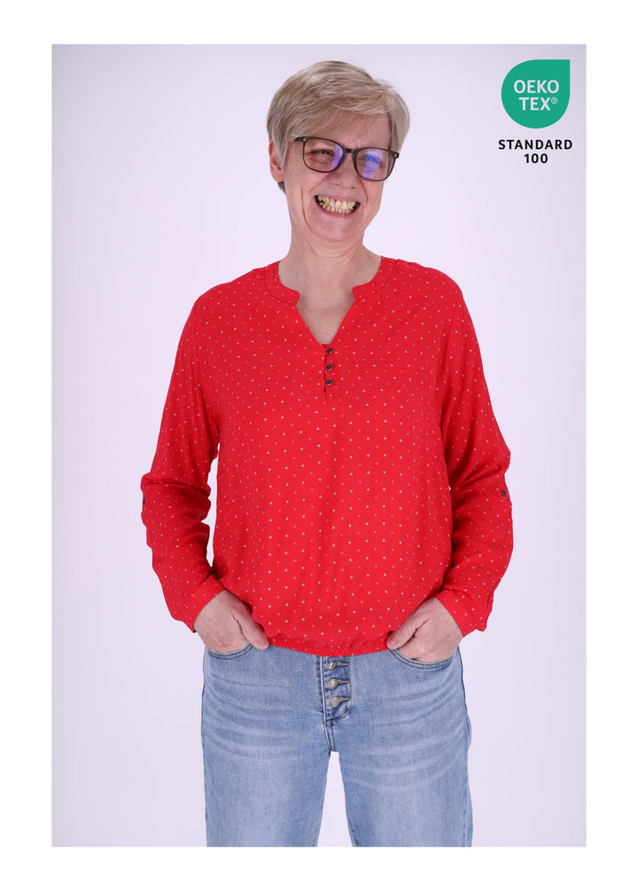 Splash of Color Karo-Bluse