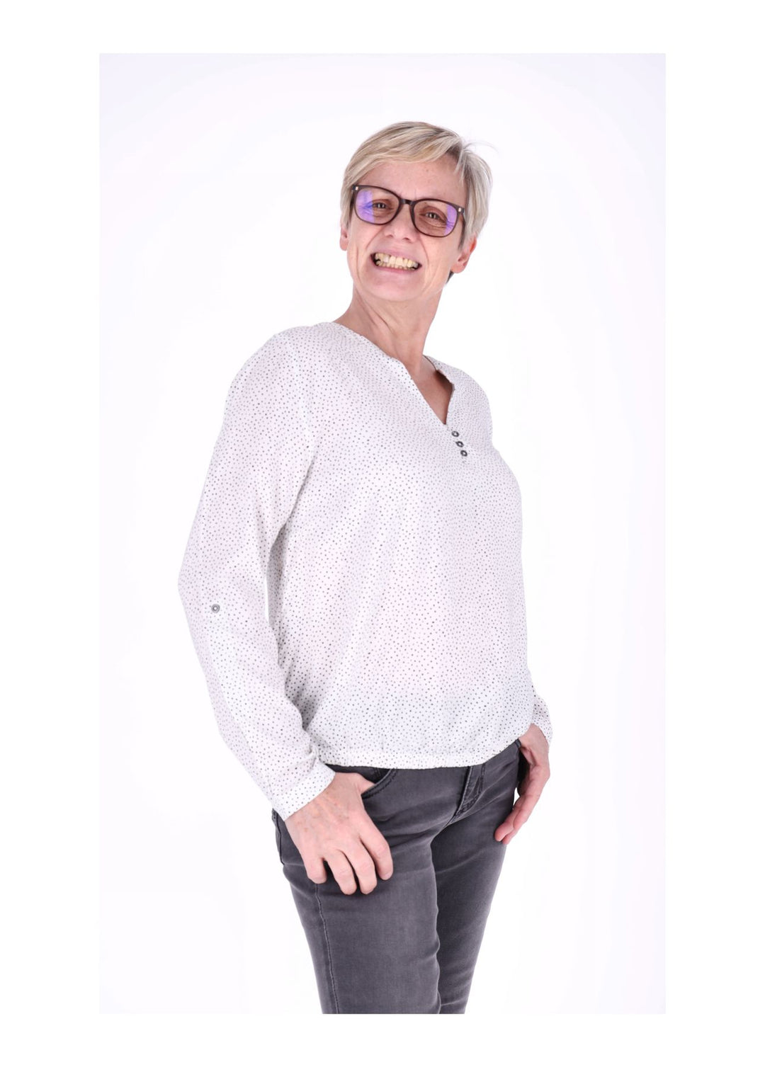 Splash of Color Bluse Punkte