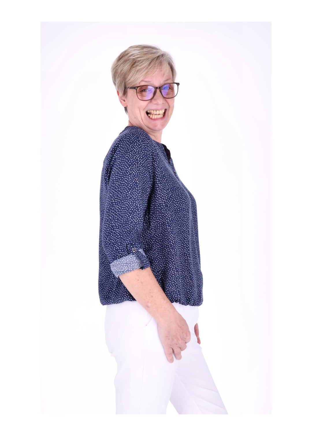 Splash of Color Bluse Punkte