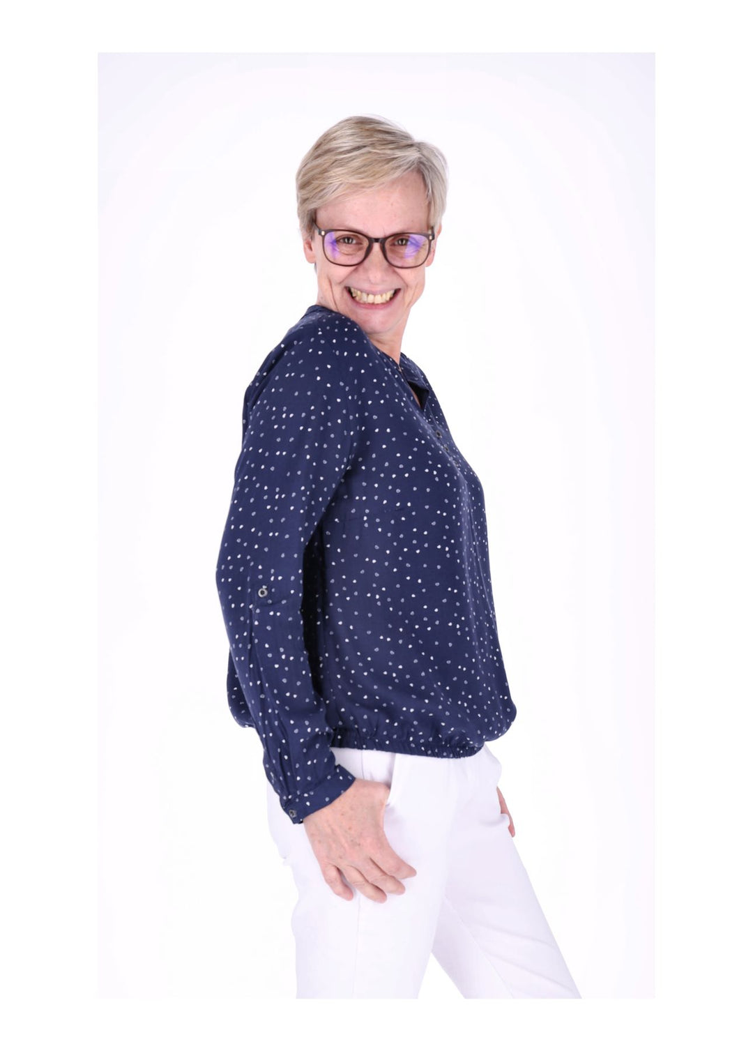 Splash of Color Bluse Herzen