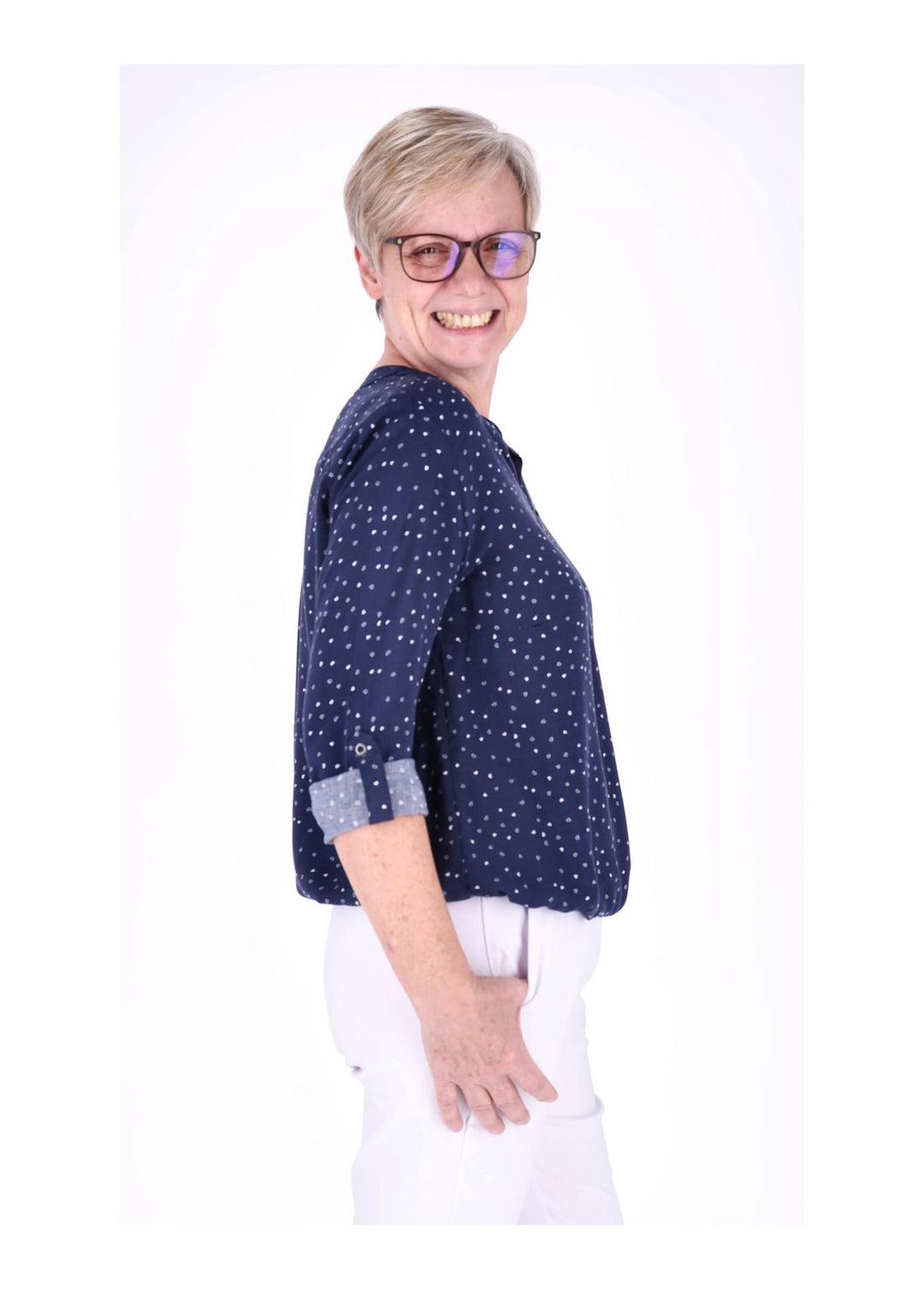 Splash of Color Bluse Herzen