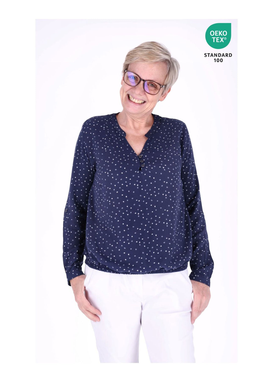 Splash of Color Bluse Herzen