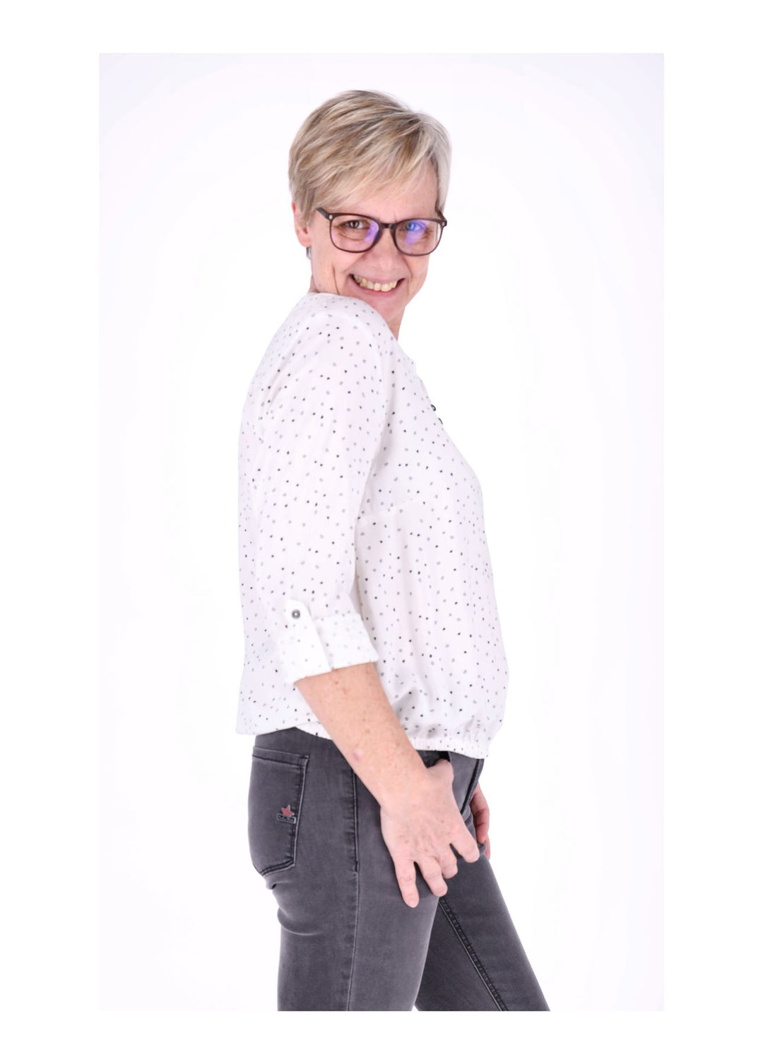 Splash of Color Bluse Herzen