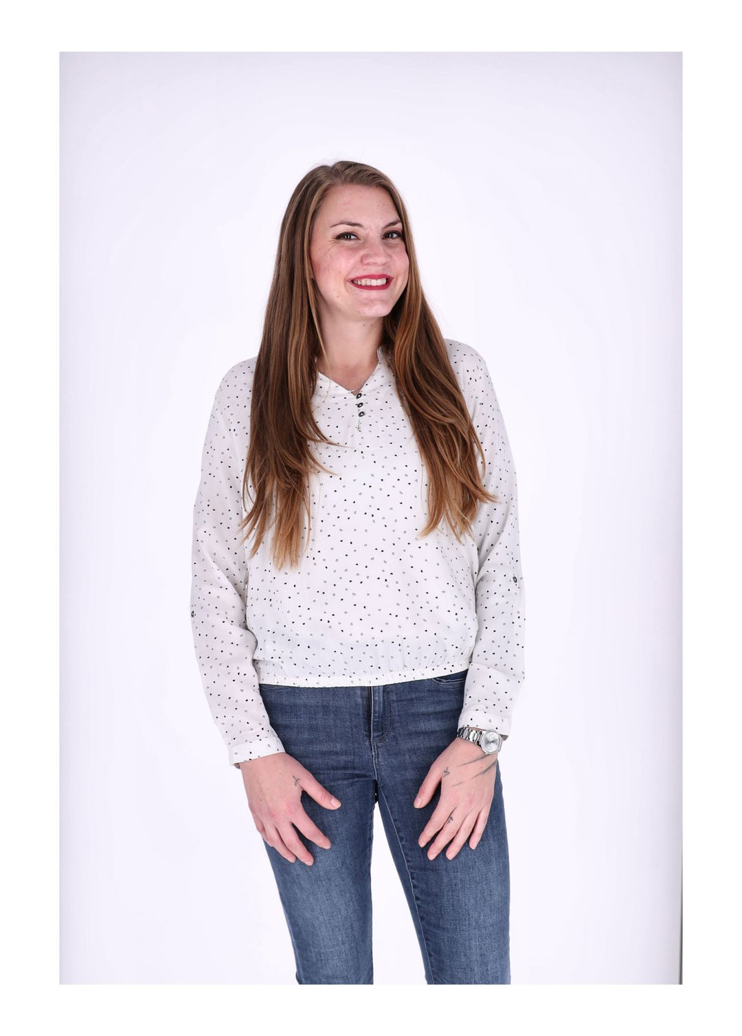 Splash of Color Bluse Herzen