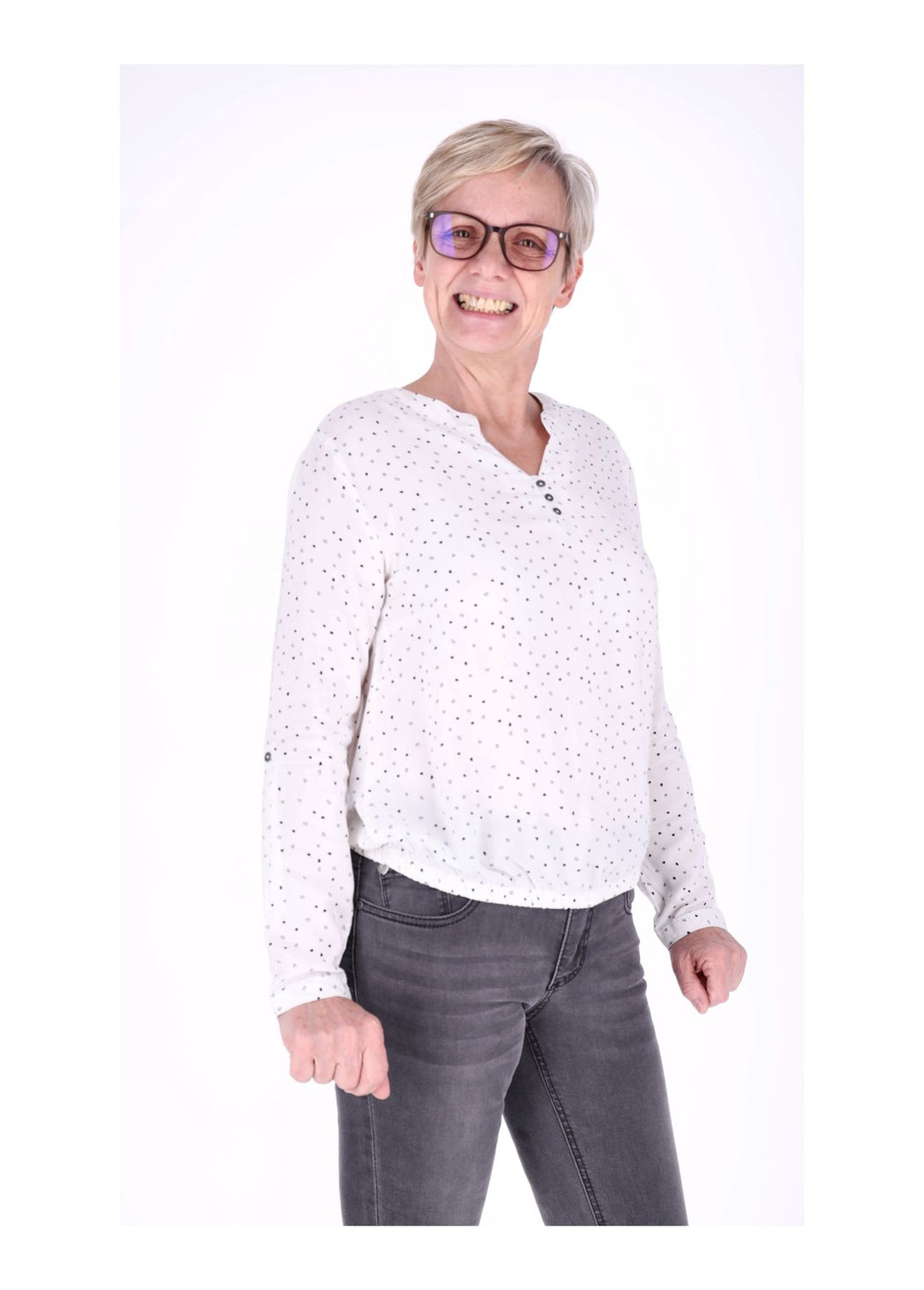 Splash of Color Bluse Herzen