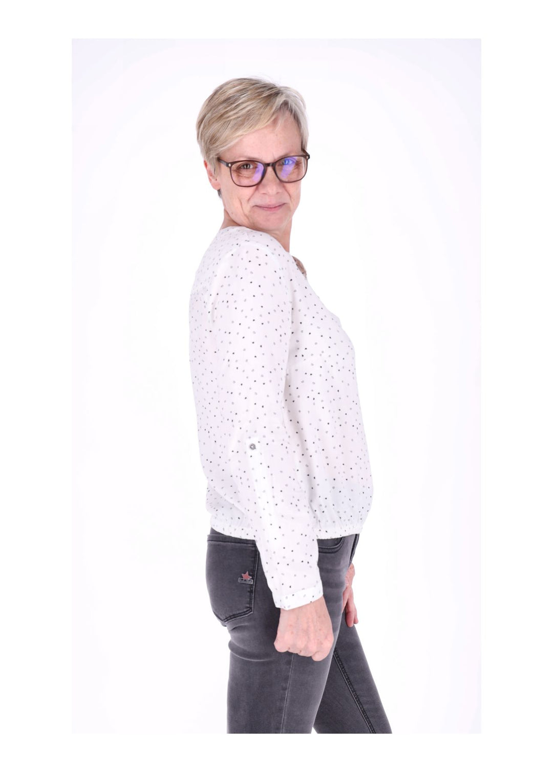 Splash of Color Bluse Herzen
