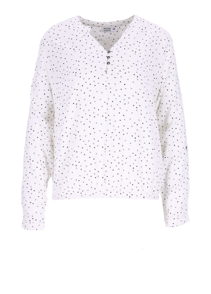 Splash of Color Bluse Herzen