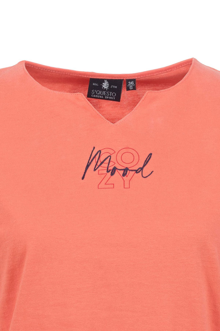 SOQUESTO Damen Langarmshirt Rot