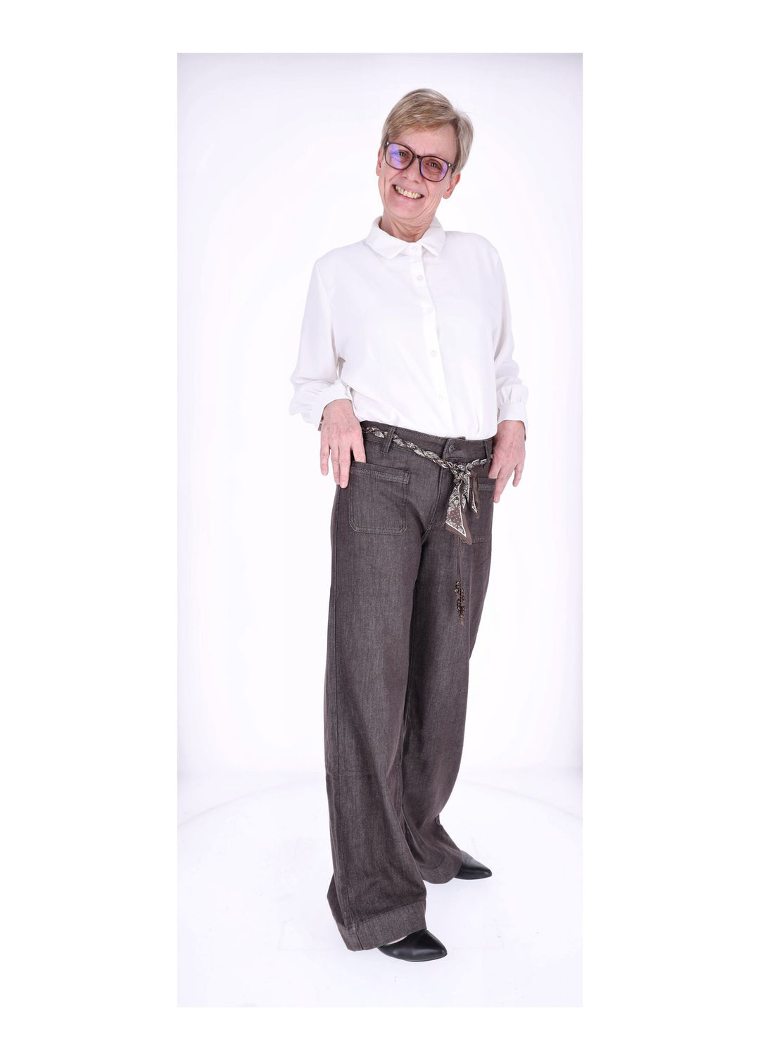 Splash of Color Wide-Leg Jeans Damen