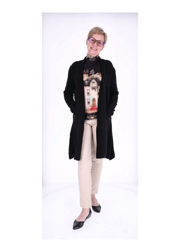 Splash of Color Strickjacke Damen Lang