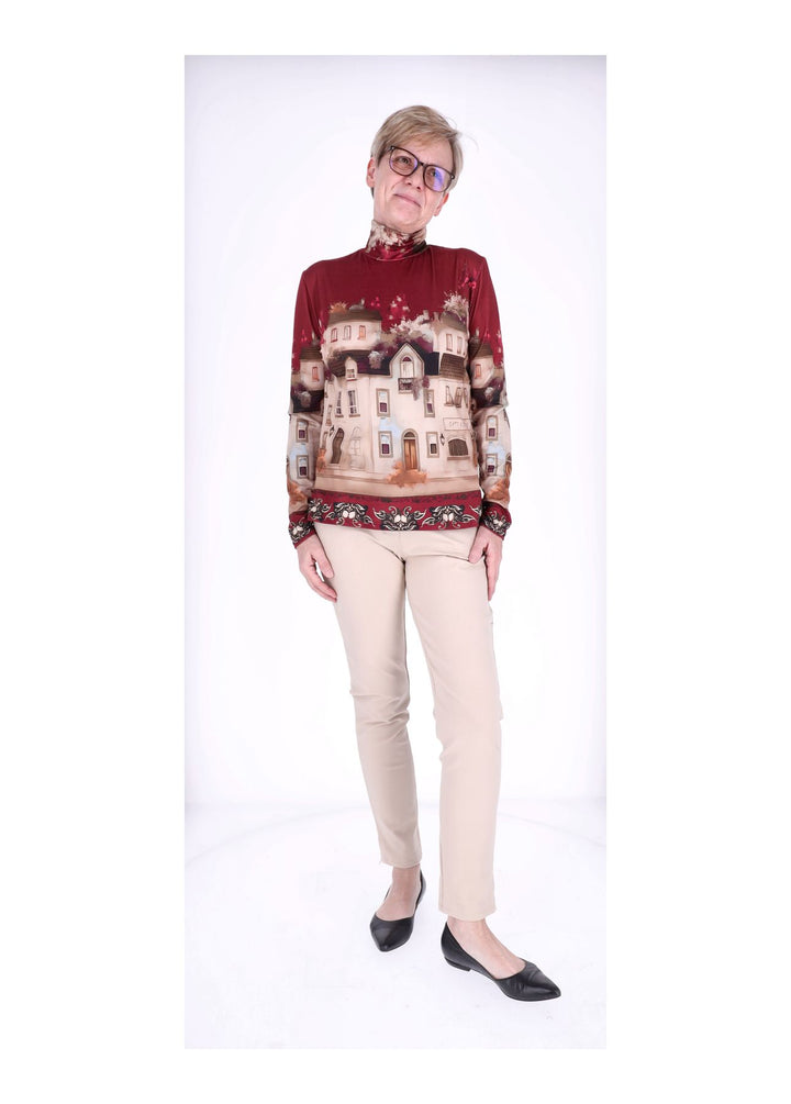 Splash of Color Rollkragen Shirt Damen