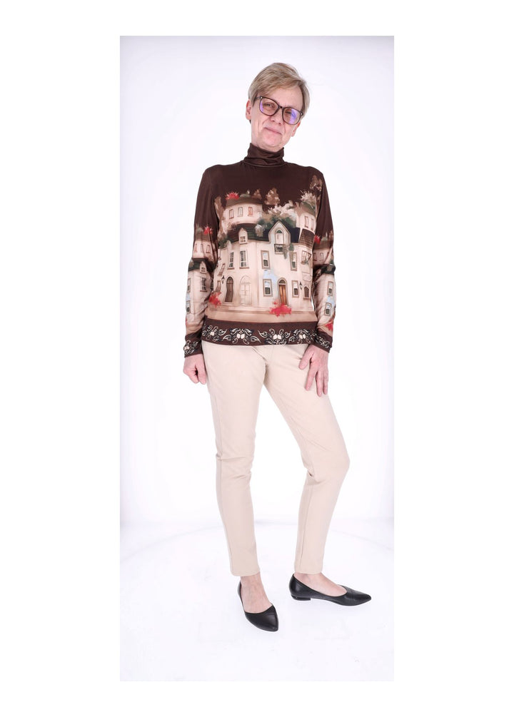 Splash of Color Rollkragen Shirt Damen