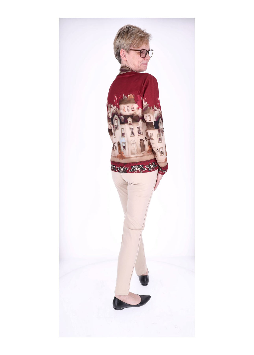 Splash of Color Rollkragen Shirt Damen
