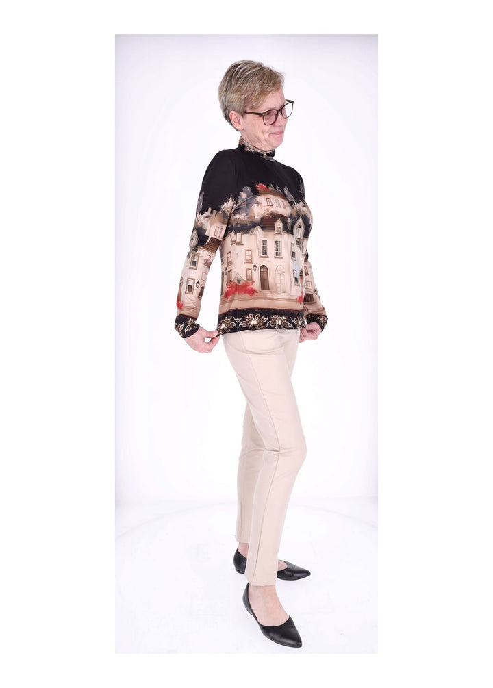 Splash of Color Rollkragen Shirt Damen