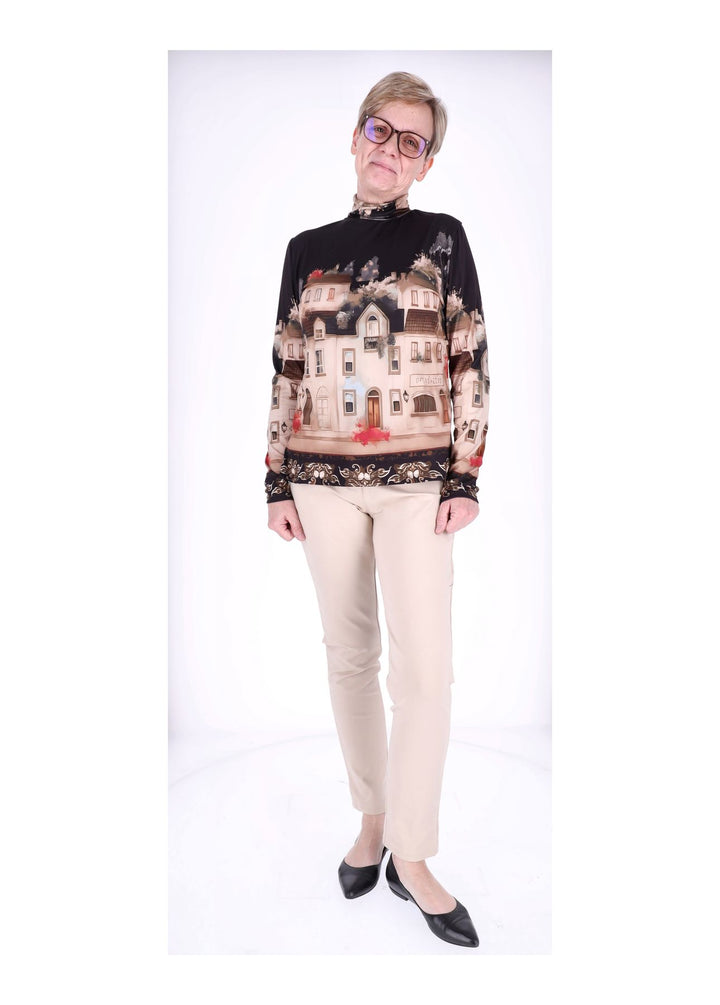 Splash of Color Rollkragen Shirt Damen