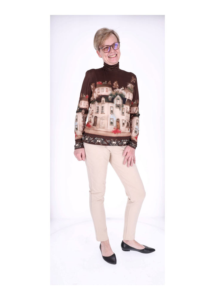 Splash of Color Rollkragen Shirt Damen