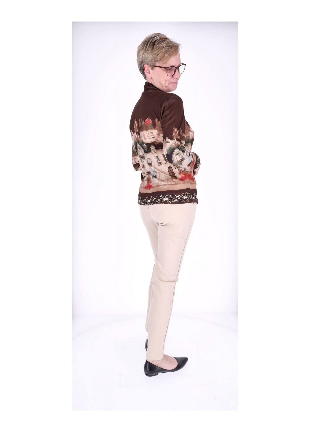 Splash of Color Rollkragen Shirt Damen