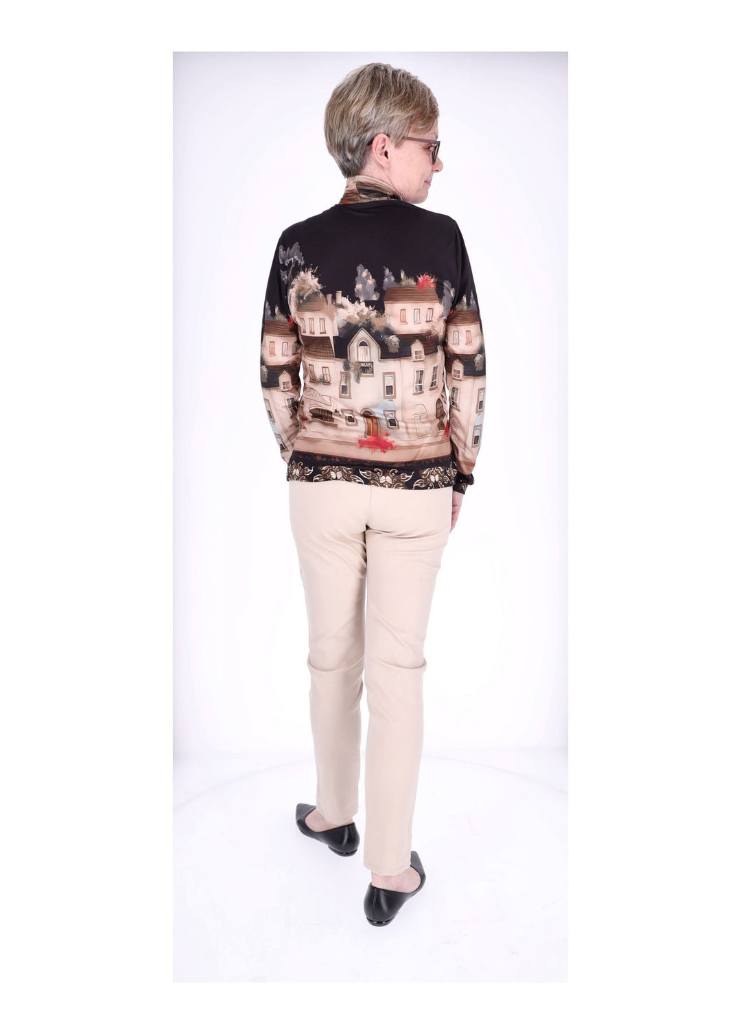 Splash of Color Rollkragen Shirt Damen