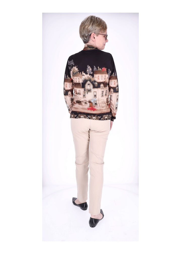 Splash of Color Rollkragen Shirt Damen