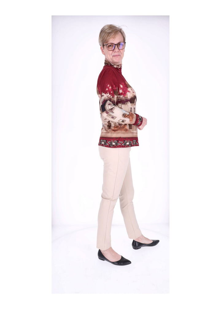 Splash of Color Rollkragen Shirt Damen