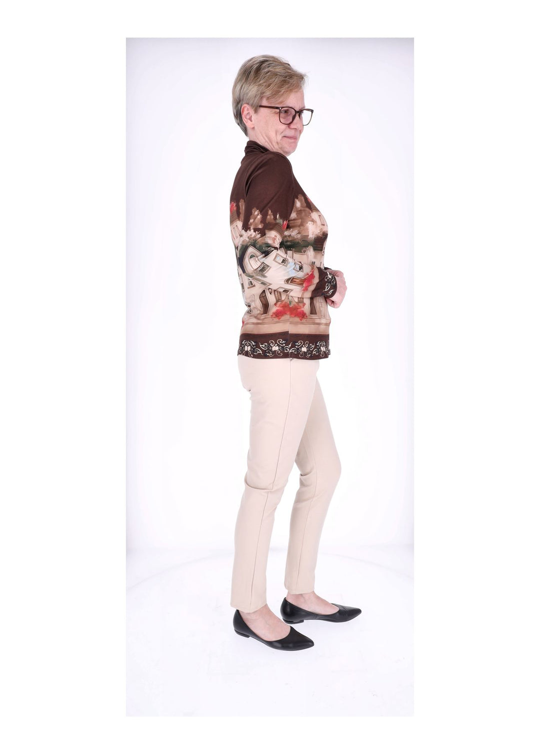 Splash of Color Rollkragen Shirt Damen