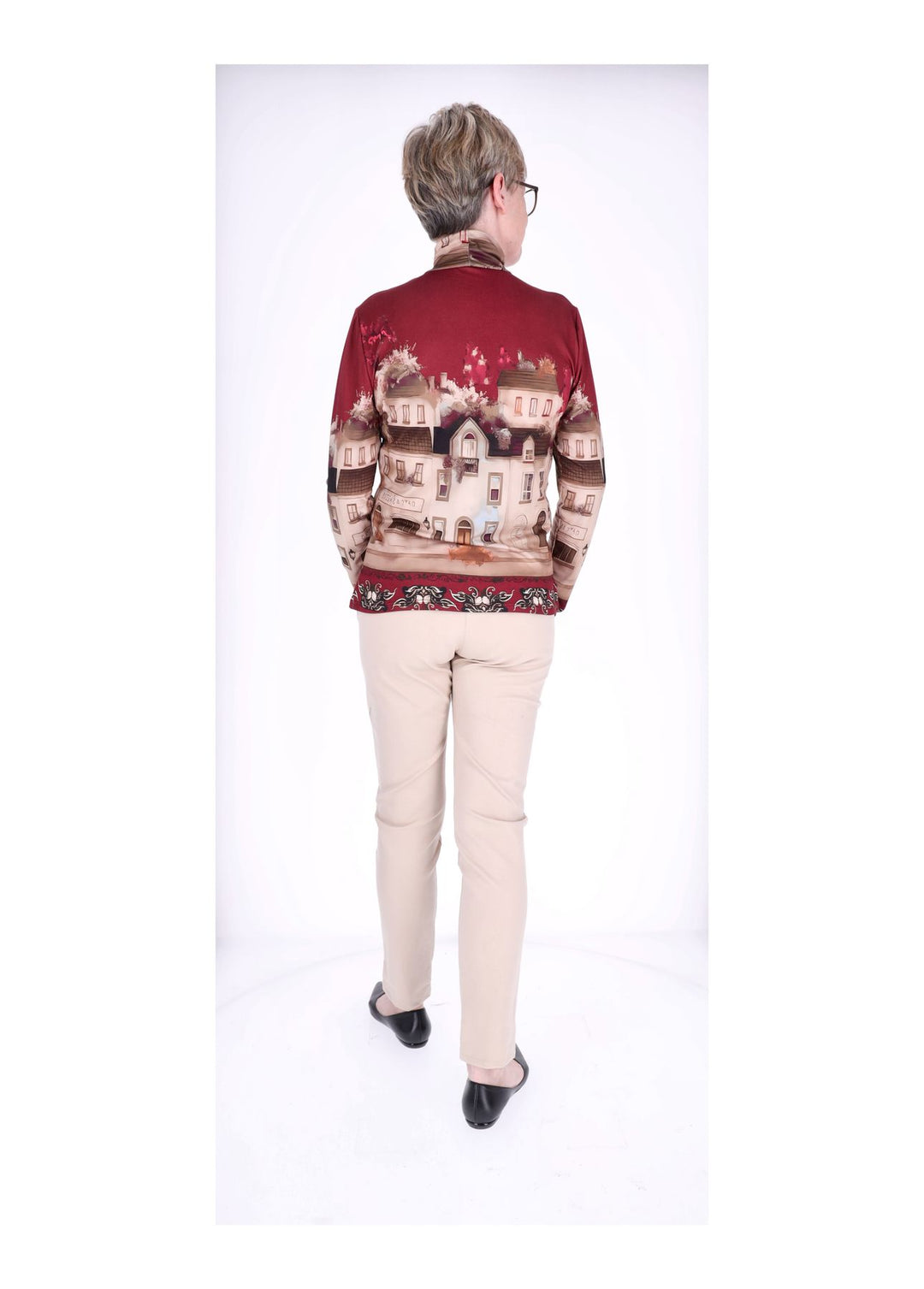 Splash of Color Rollkragen Shirt Damen