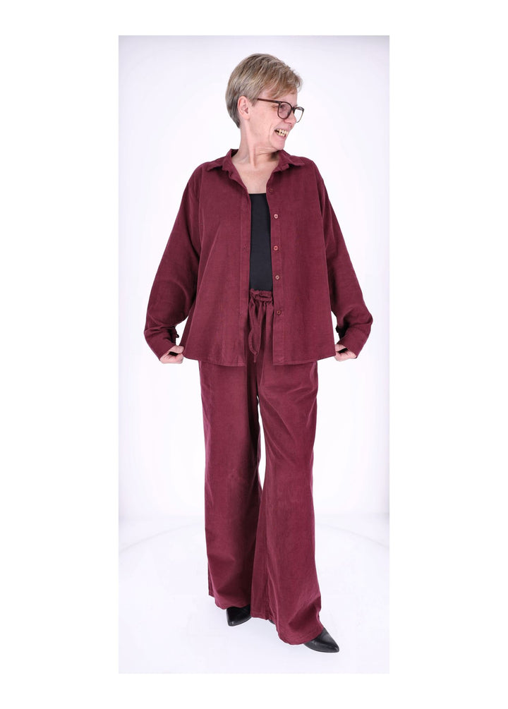 Cord-Bluse Damen Splash of Color