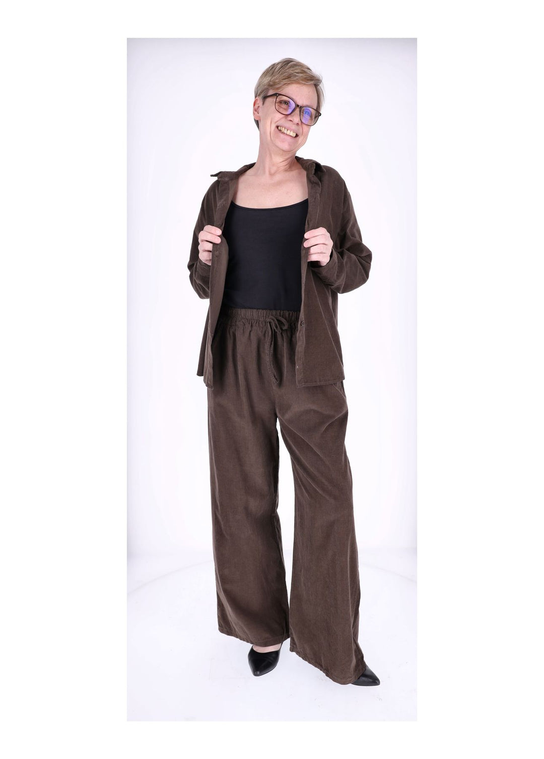 Cord-Bluse Damen Splash of Color