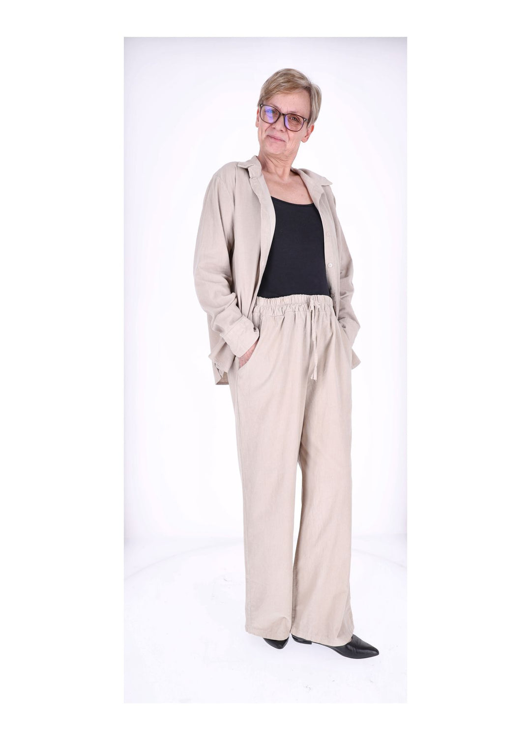 Cord-Bluse Damen Splash of Color