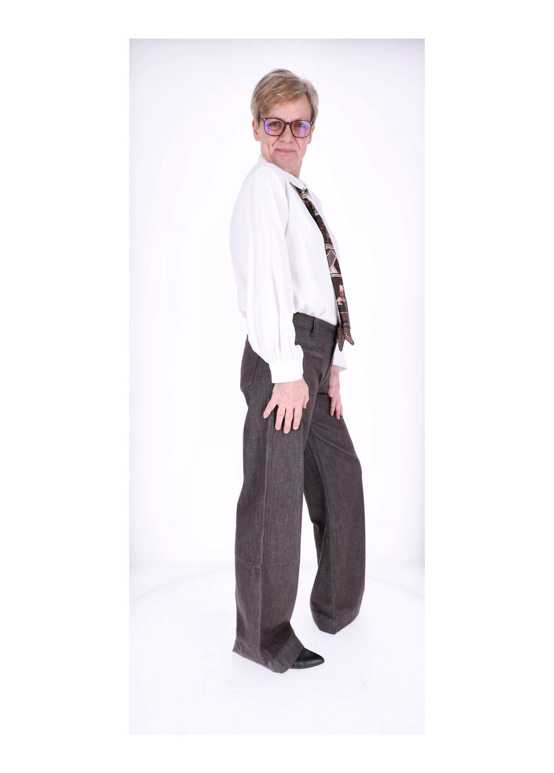 Splash of Color Bluse Damen mit Tuch