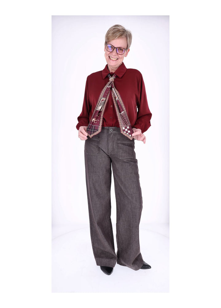 Splash of Color Bluse Damen mit Tuch