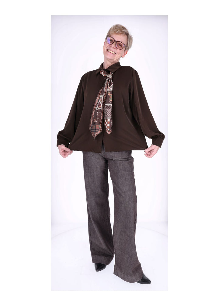 Splash of Color Bluse Damen mit Tuch