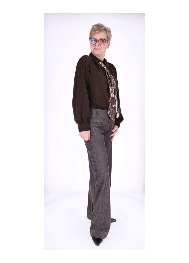 Splash of Color Bluse Damen mit Tuch