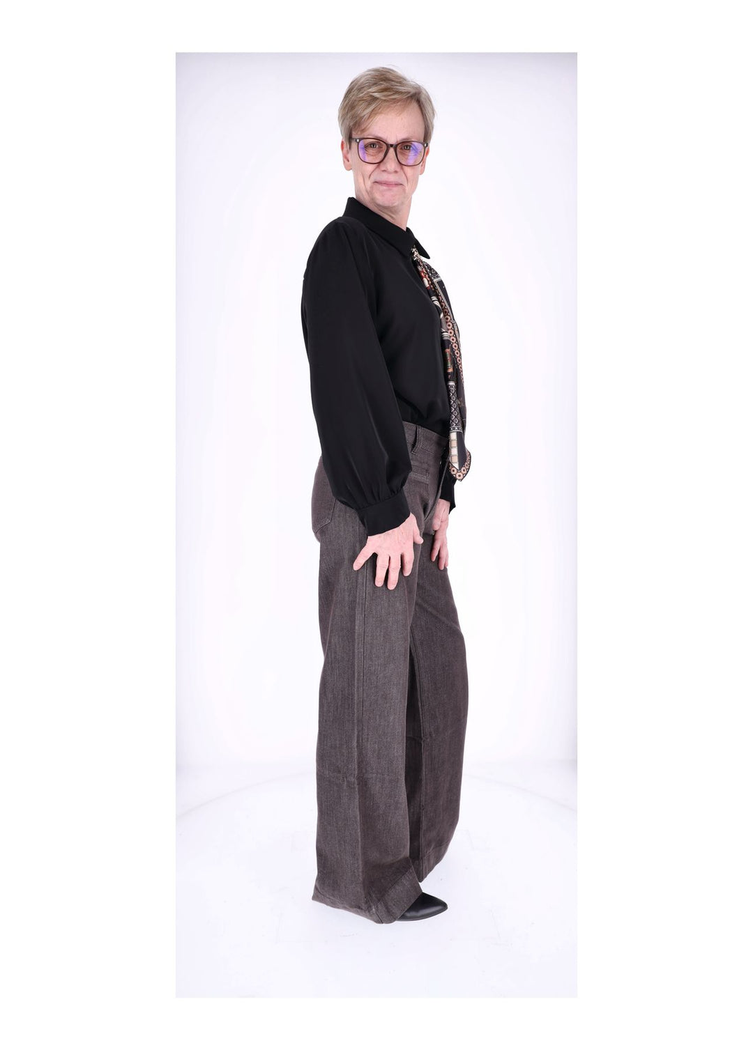 Splash of Color Bluse Damen mit Tuch