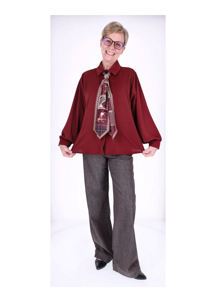 Splash of Color Bluse Damen mit Tuch