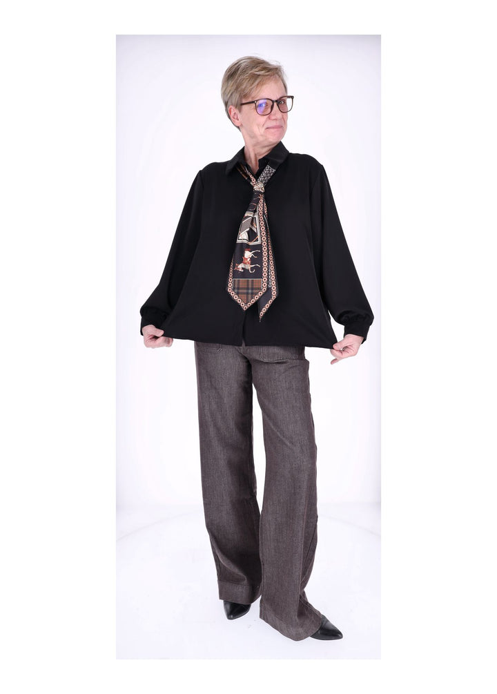 Splash of Color Bluse Damen mit Tuch