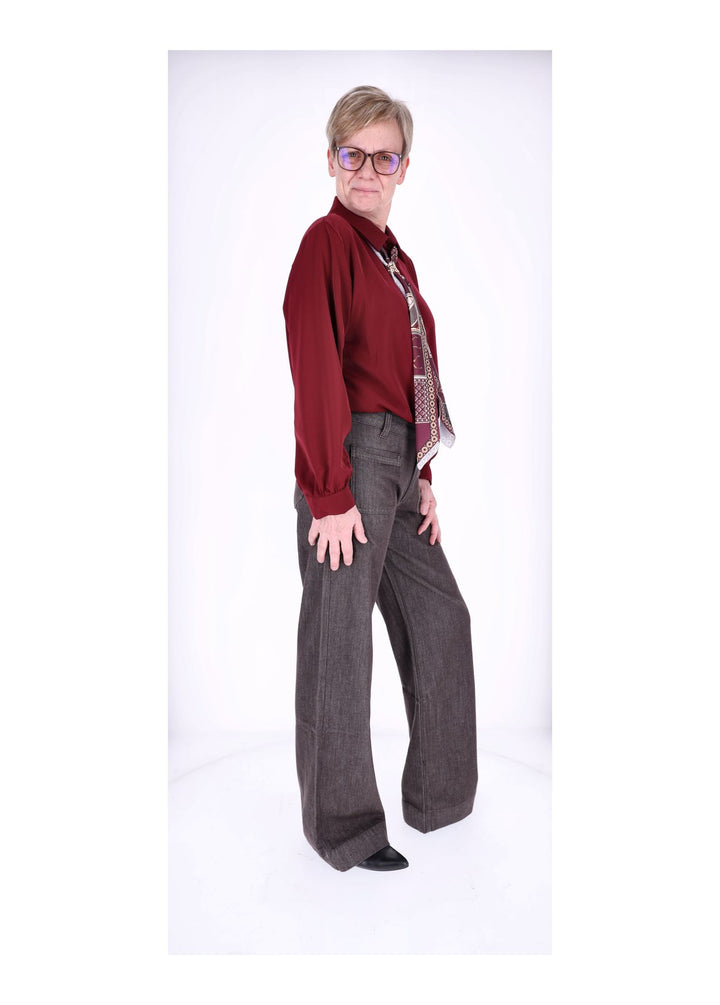 Splash of Color Bluse Damen mit Tuch
