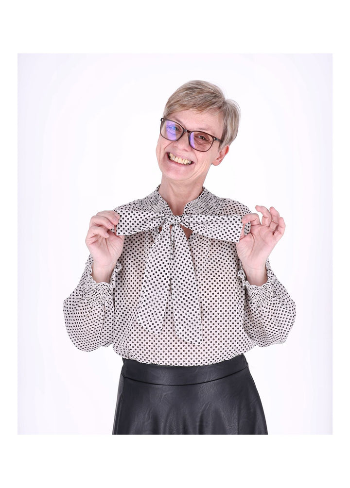 Splash of Color Bluse mit Schleife