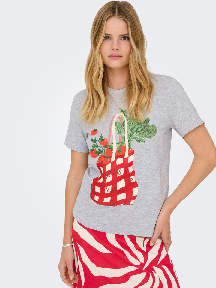 ONLY Damen T-Shirt Kurzarm Bio-Baumwolle