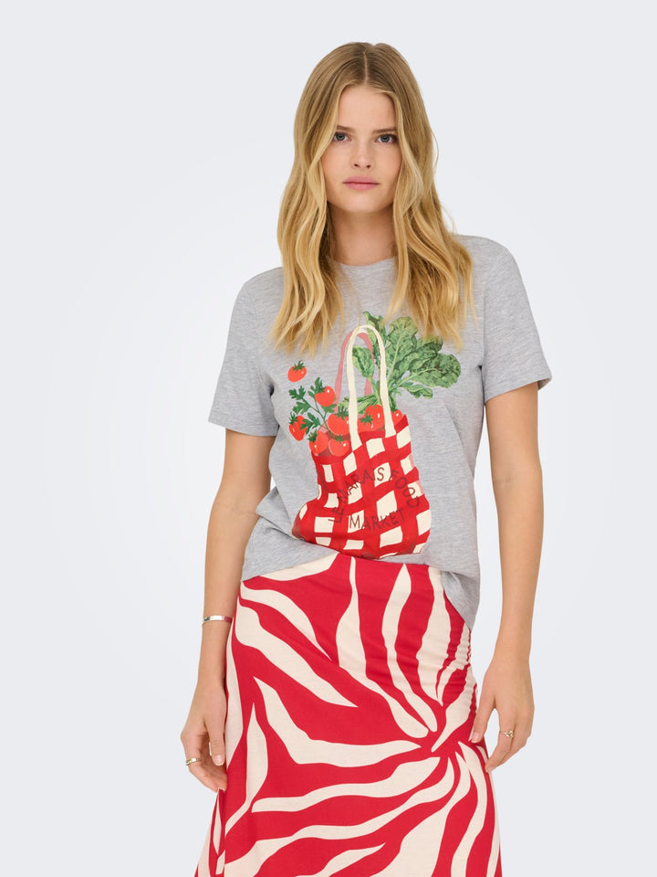 ONLY Damen T-Shirt Kurzarm Bio-Baumwolle