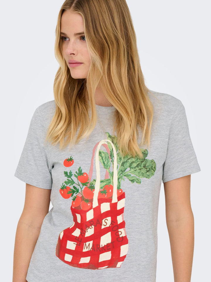 ONLY Damen T-Shirt Kurzarm Bio-Baumwolle