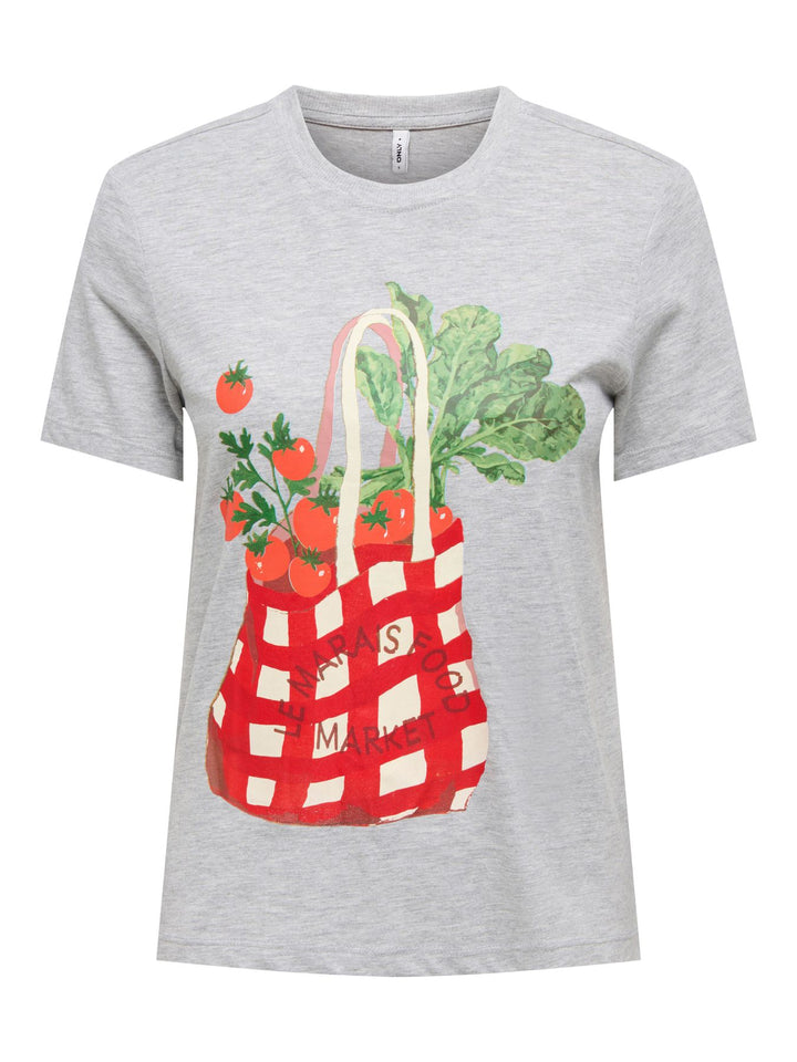 ONLY Damen T-Shirt Kurzarm Bio-Baumwolle