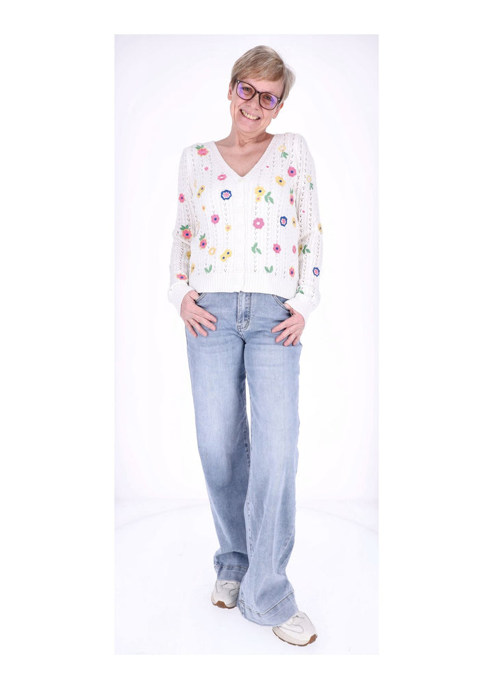 Splash of Color Strickjacke mit Blüten