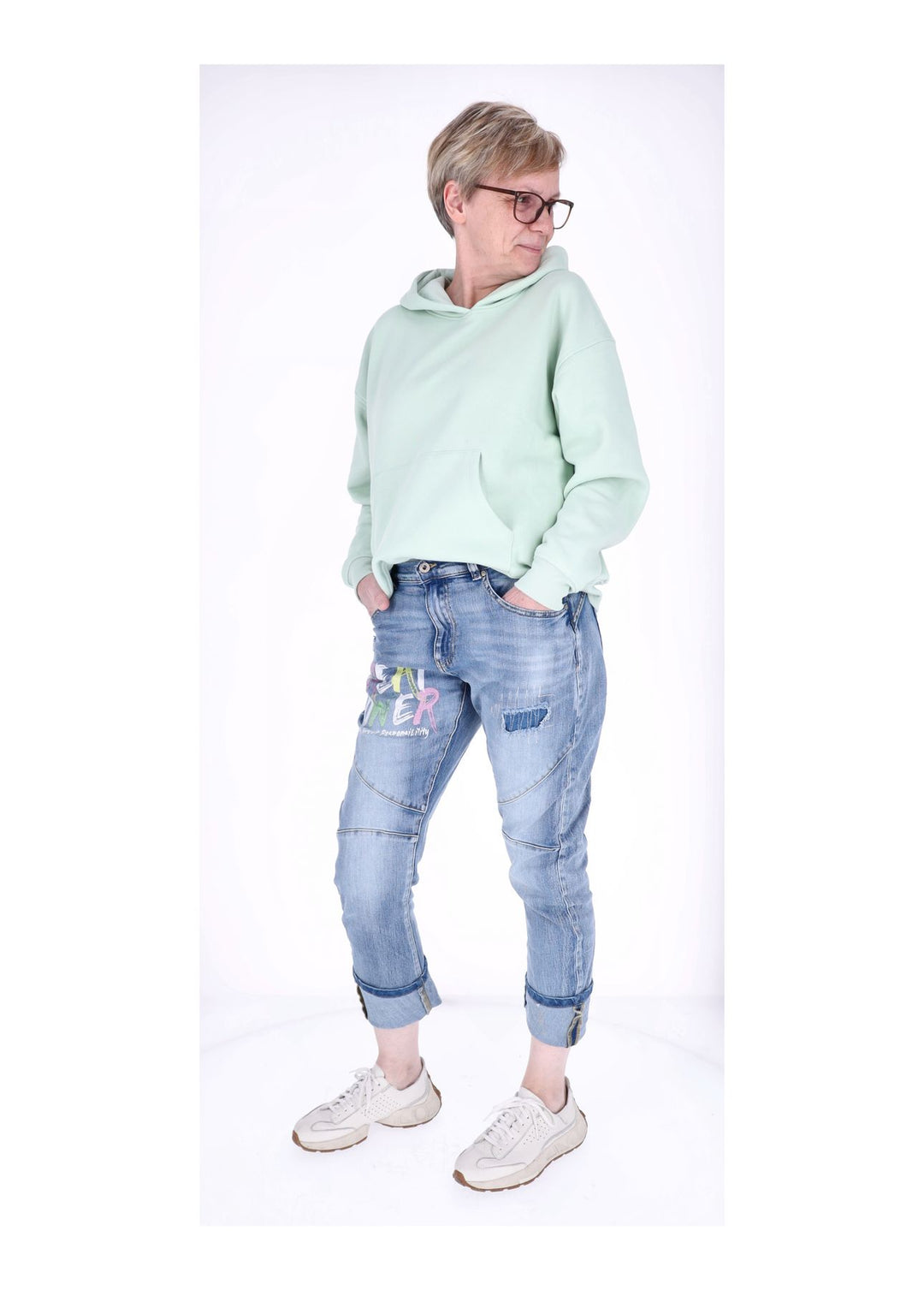 Splash of Color Damen Jeans Used-Optik