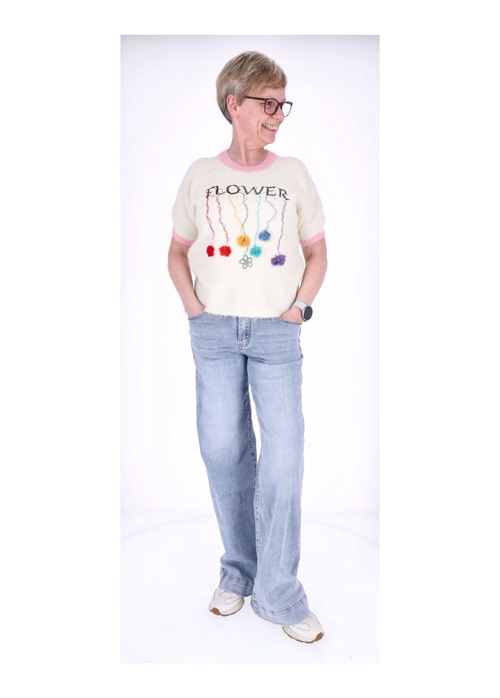 Splash of Color Jeans Wide Leg Damen