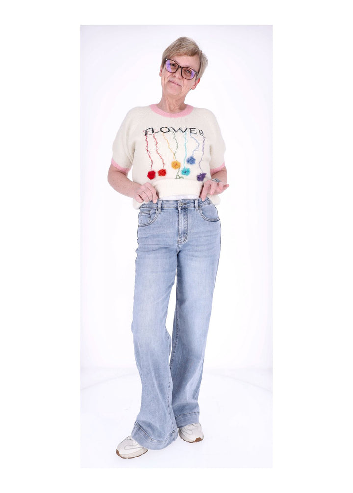 Splash of Color Jeans Wide Leg Damen